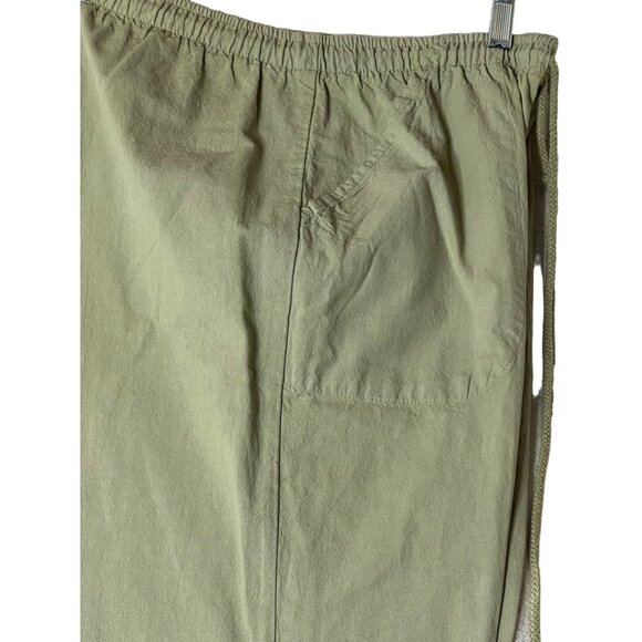Erika Women's Drawstring Cotton Pants Olive Green Size 5 Wide Leg Cotton - Picture 3 of 11